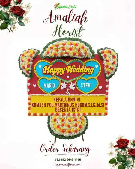 Papan Bunga Pernikahan Tanggung